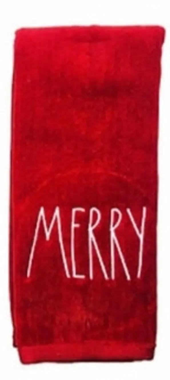 (2) Merry Christmas Hand Towel (Merry)
